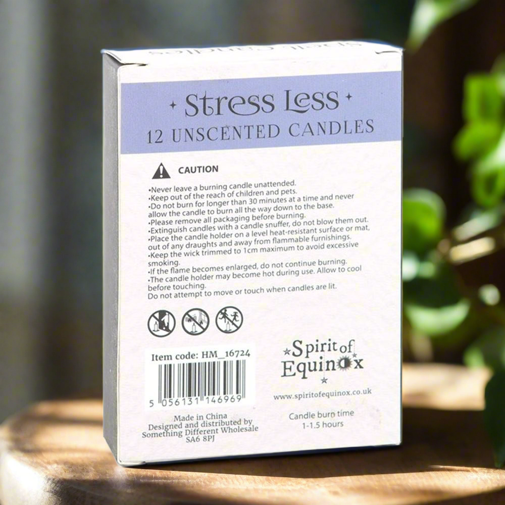 Pack of 12 Stress Less Spell Candles