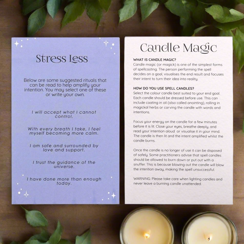 Pack of 12 Stress Less Spell Candles