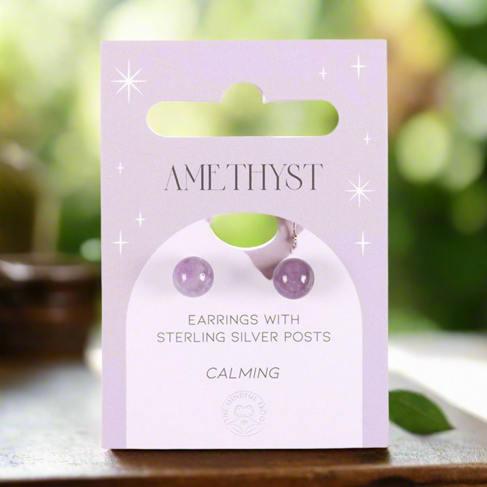 Amethyst Semi Precious Crystal Earrings