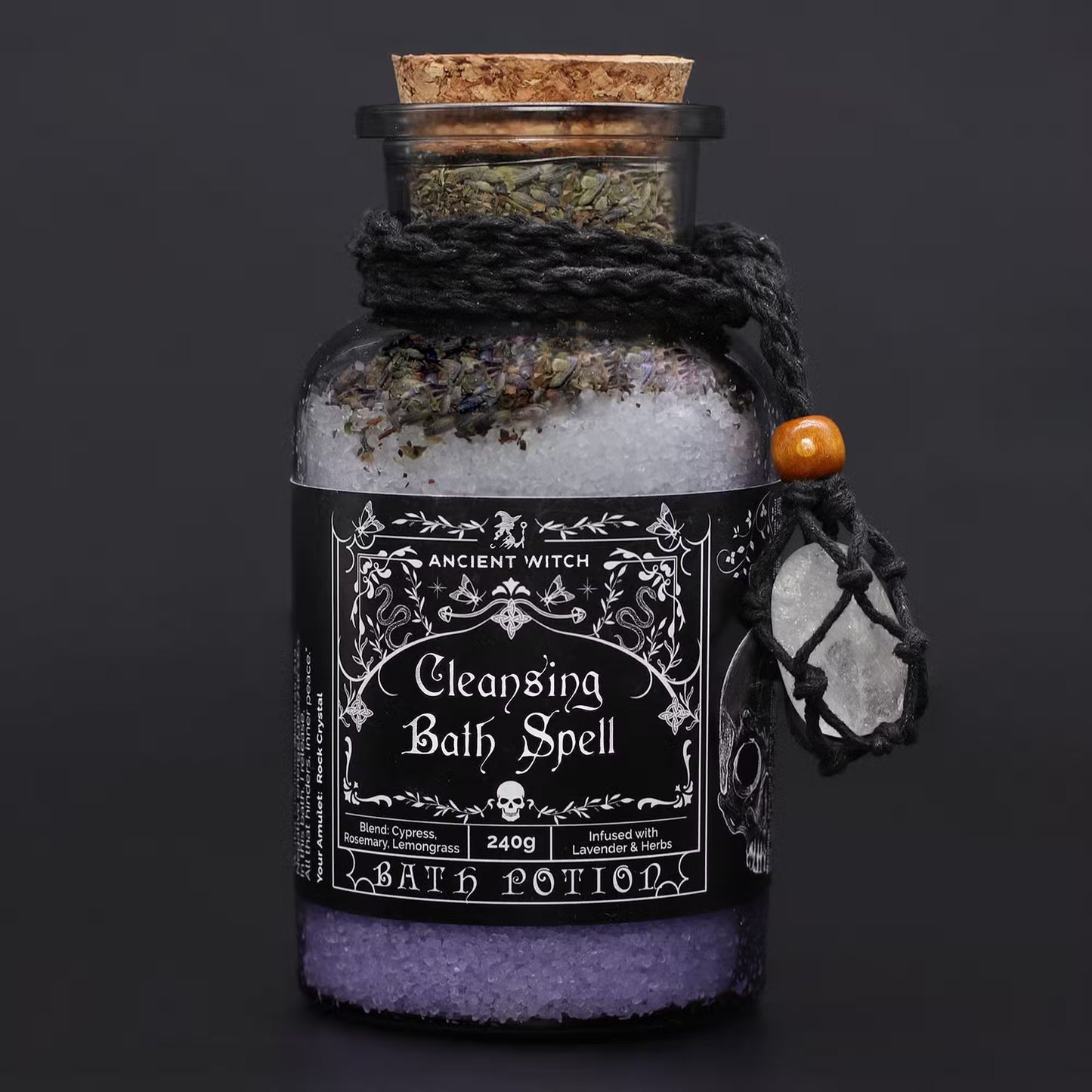 Ancient Witch Bath Ritual CLEANSING Potion & Crystal Amulet