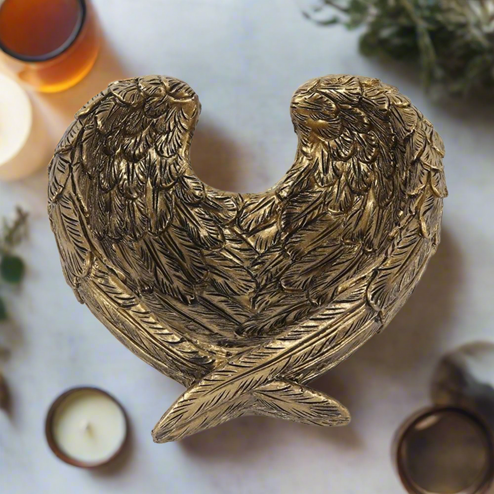 Antique Gold Angel Wing Dish
