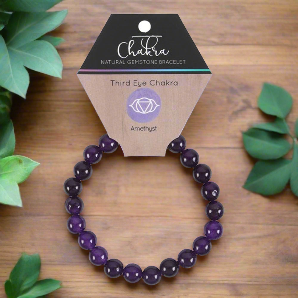 Third Eye Chakra Amethyst Gemstone Bracelet