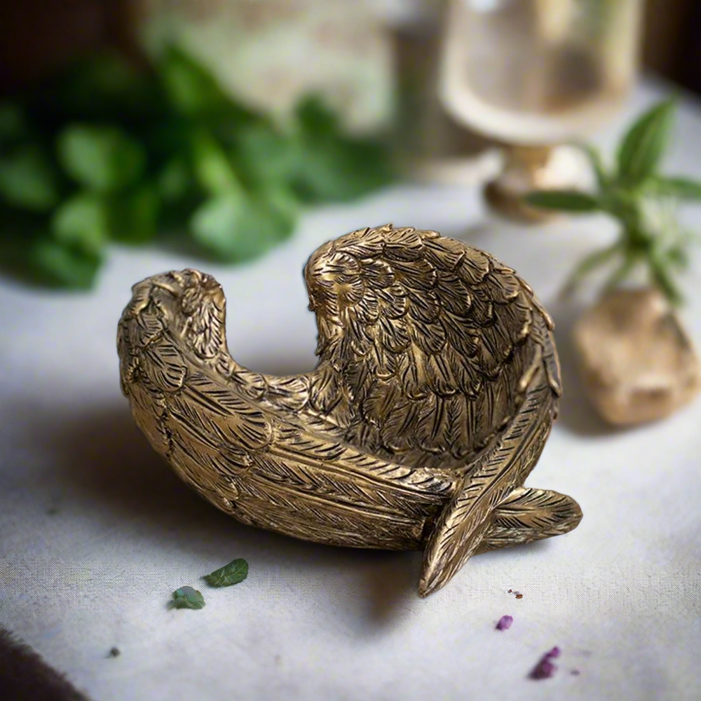 Antique Gold Angel Wing Dish