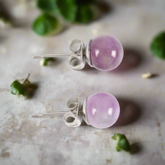 Amethyst Semi Precious Crystal Earrings
