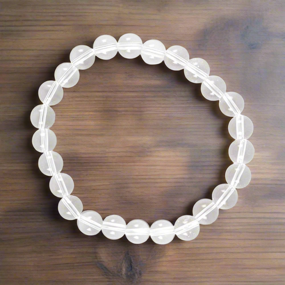Crown Chakra Clear Quartz Gemstone Bracelet