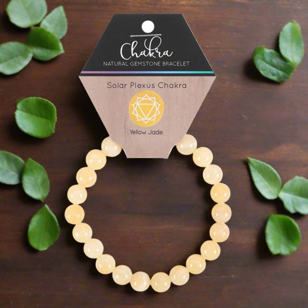 Solar Plexus Chakra Yellow Jade Gemstone Bracelet