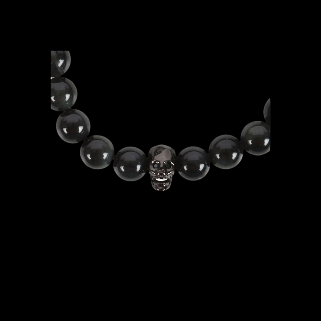 Black Obsidian Skull Bracelet