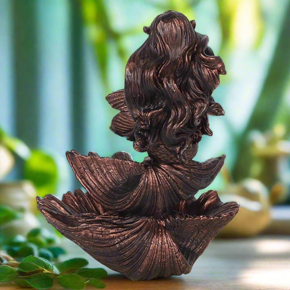 Bronze Effect Mermaid Backflow Incense Burner