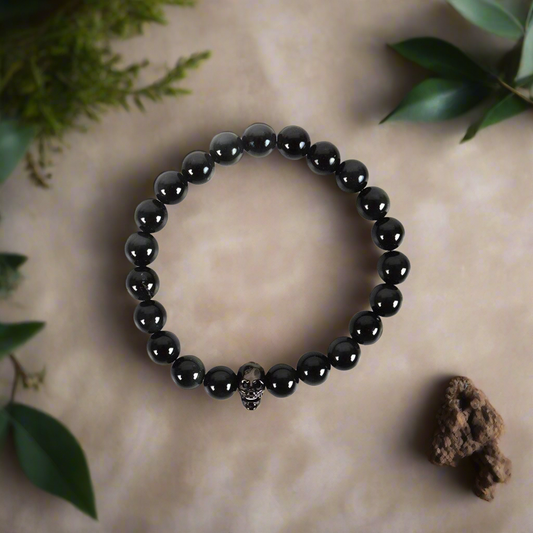 Black Obsidian Skull Bracelet